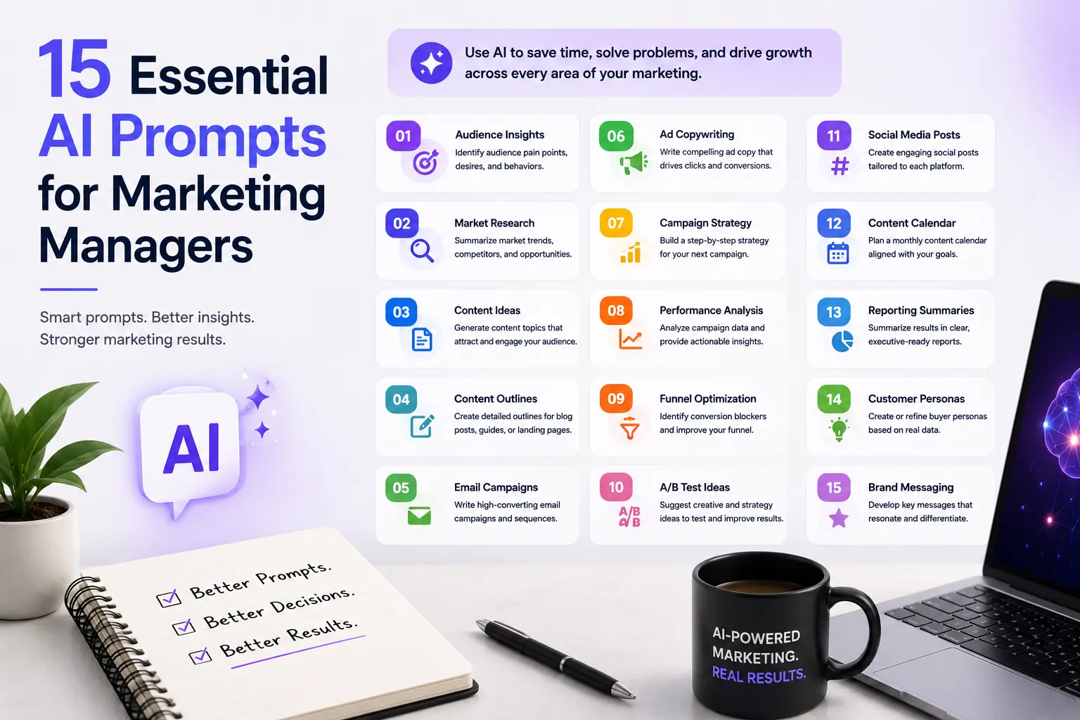 15 Essential AI Prompts for Marketing Managers